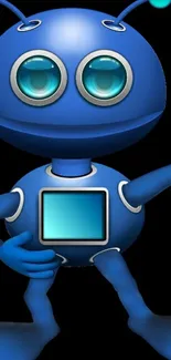 Cute blue robot mobile wallpaper for tech lovers.