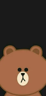 Adorable cartoon brown bear mobile wallpaper.