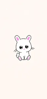 Minimalist bunny wallpaper with a cute design on a light beige background.