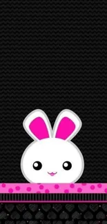 Cute bunny wallpaper with pink accents.