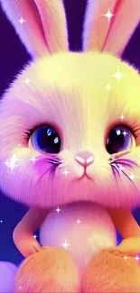 Cute colorful bunny wallpaper for mobile.