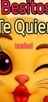 Cute animated cat winking with playful expression