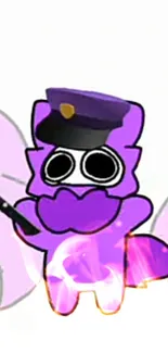 Cute purple cartoon in police attire wallpaper.