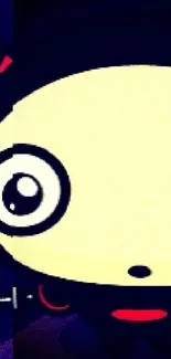 Adorable cartoon character with big eyes.