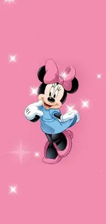 Cartoon character on pink background wallpaper.