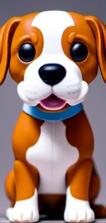 Adorable cartoon dog with a bright design, perfect for mobile wallpaper.