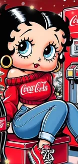 Cute cartoon character with soda theme in vibrant colors.