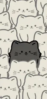 Cute cartoon cats in a playful pattern.