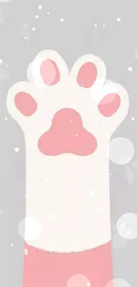 Cute pink cat paw wallpaper with soft pastel design.