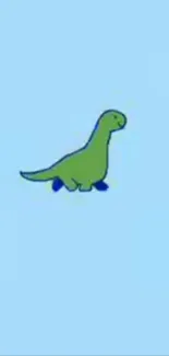 Cute cartoon dinosaur on light blue background.