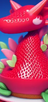 Cute dragon fruit themed wallpaper with vibrant colors.