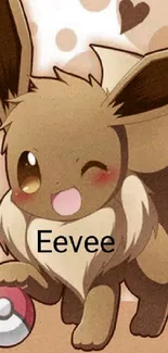 Adorable Eevee illustration with playful design.