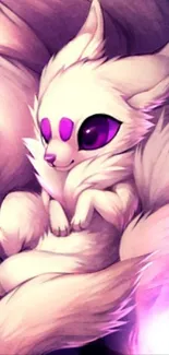 Charming fantasy creature with purple hues and fluffy features.