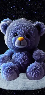 Floral teddy bear with galaxy background