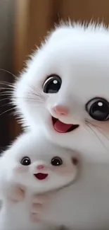 Cute fluffy animated creatures with big eyes.