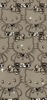 Cute glittery cat pattern with sparkle accents.