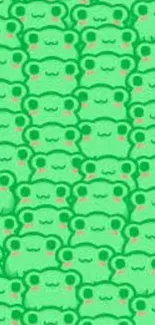 Multiple cute frogs pattern in green color.