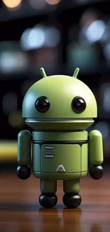 Cute green robot mobile wallpaper with a tech-inspired theme.