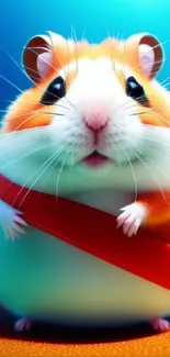 Adorable hamster with vibrant colors and a cute expression for phone wallpaper.