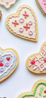 Adorable heart-shaped cookies wallpaper.