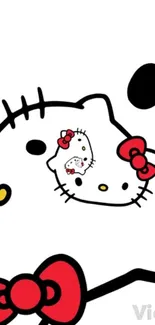 Hello Kitty cartoon wallpaper with simple design.