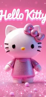 Hello Kitty in pink background wallpaper