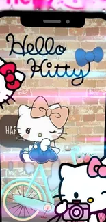 Hello Kitty wallpaper with a cute pastel theme and charming design.