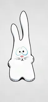 Minimalist white bunny on gray background wallpaper.