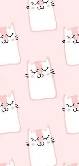 Minimalist cat wallpaper with pink background.