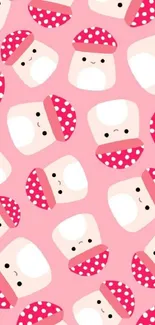 Cute mushroom pattern with pink and red colors.