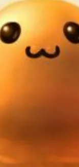 Cute orange blob with a smiling face wallpaper.