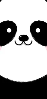 Cute cartoon panda face wallpaper, minimal design.