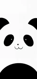 Minimalist cute panda wallpaper design in black and white.