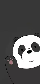 Minimalist panda cartoon wallpaper for mobile devices.