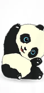 Cute cartoon panda wallpaper for mobile phones.