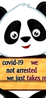 Adorable panda cartoon with a message about rest during COVID-19.