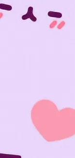 Cute pastel cat cartoon wallpaper with heart.