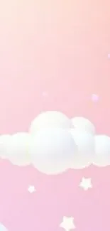 Pastel wallpaper with clouds and stars.