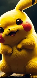 Adorable Pikachu wallpaper with bright yellow tones for mobile devices.