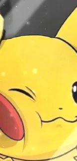 Cute winking Pikachu mobile wallpaper.