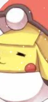 Adorable Pikachu in a Pokeball with sparkles, cute and dreamy design.