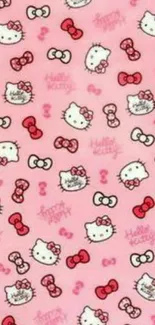 Cute pink character theme wallpaper with icons.