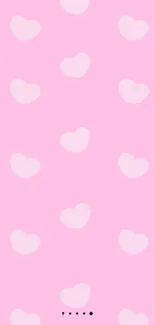 Adorable pink heart pattern wallpaper for mobile devices.