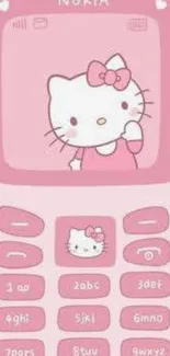 Pink Hello Kitty wallpaper for mobile phone.