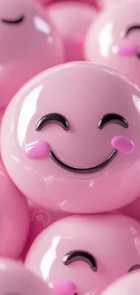 Cute pink smiley faces with shiny cheeks.
