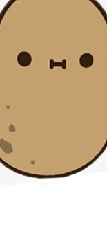 Cute cartoon drawing of a potato in brown tones.