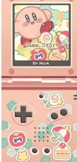 Cute retro game-themed mobile wallpaper with playful cartoon design.