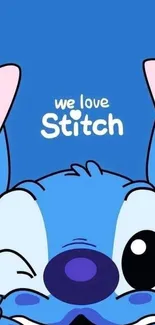 Adorable Stitch cartoon wallpaper for mobile.