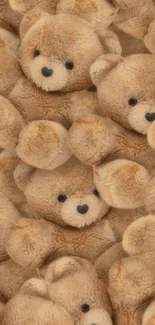 Charming teddy bear pattern wallpaper for phones.