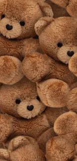 Cute brown teddy bears mobile wallpaper.